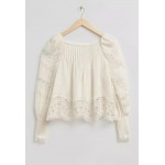& Other Stories Voluminous Sleeve Lace Detail Blouse